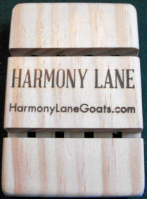 Wood burned logo for Harmony