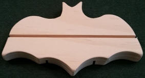 bat in wood soap dish